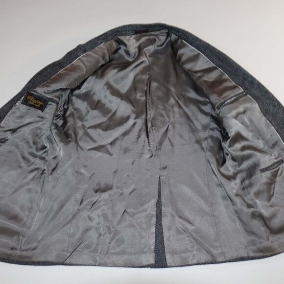 Christopher Brooks Men's Tweed Herringbone Sport Coat Size 42 Regular Gray 42R - Picture 8 of 8